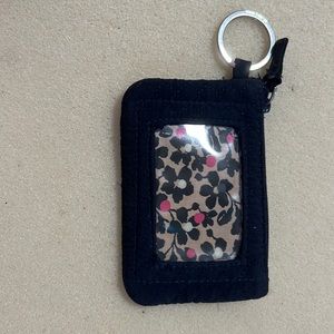 vera bradley wallet, dark blue, flower pattern on the inside